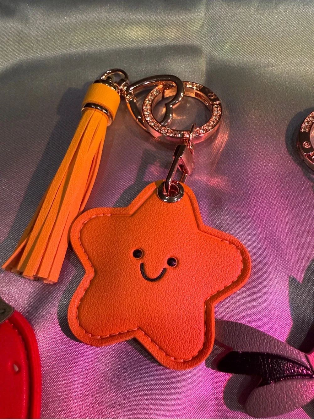 Colorful Fruit, Star, and Bird Tassel Bag Charm/Keychain Set